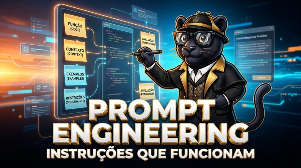 Ilustração de estrutura de instruções para artigo sobre prompt engineering na prática