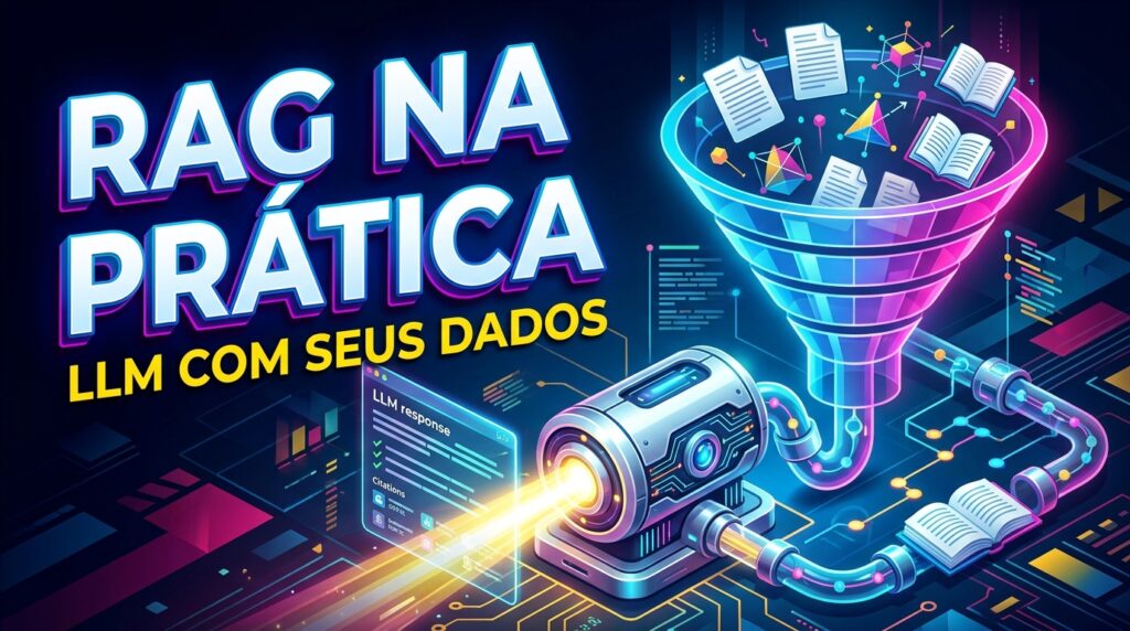 Ilustração de pipeline RAG conectando documentos próprios a um LLM