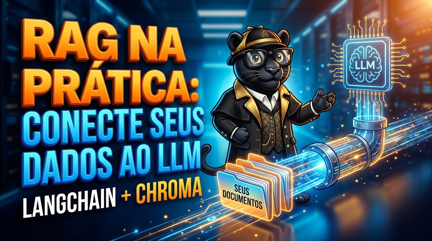 Ilustração editorial do SyntaxLab sobre RAG na prática: como conectar um LLM aos seus próprios dados